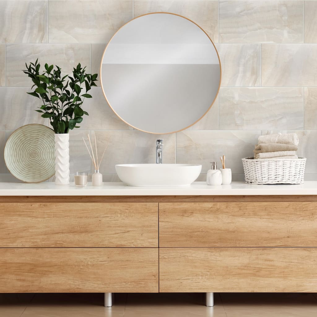 Merola Tile Dubai Pearl 12-1/2" x 24-1/2" Porcelain Floor and Wall Tile