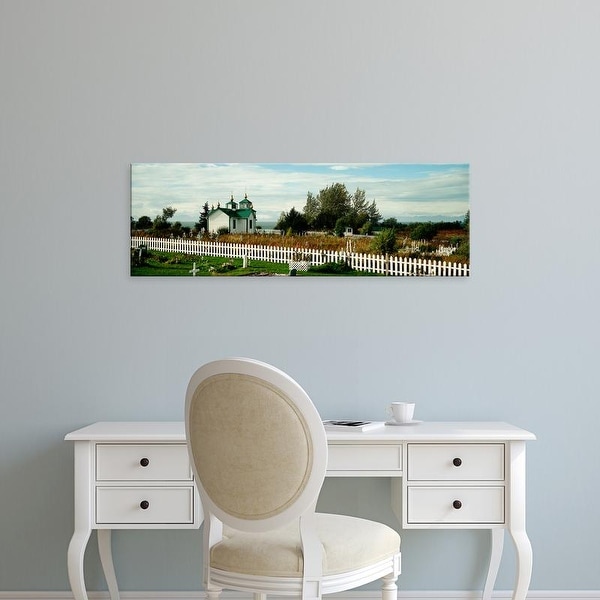 Easy Art Prints Panoramic Images's 'Cemetery and a church, Russian Orthodox Church, Ninilchik, Alaska, USA' Canvas Art