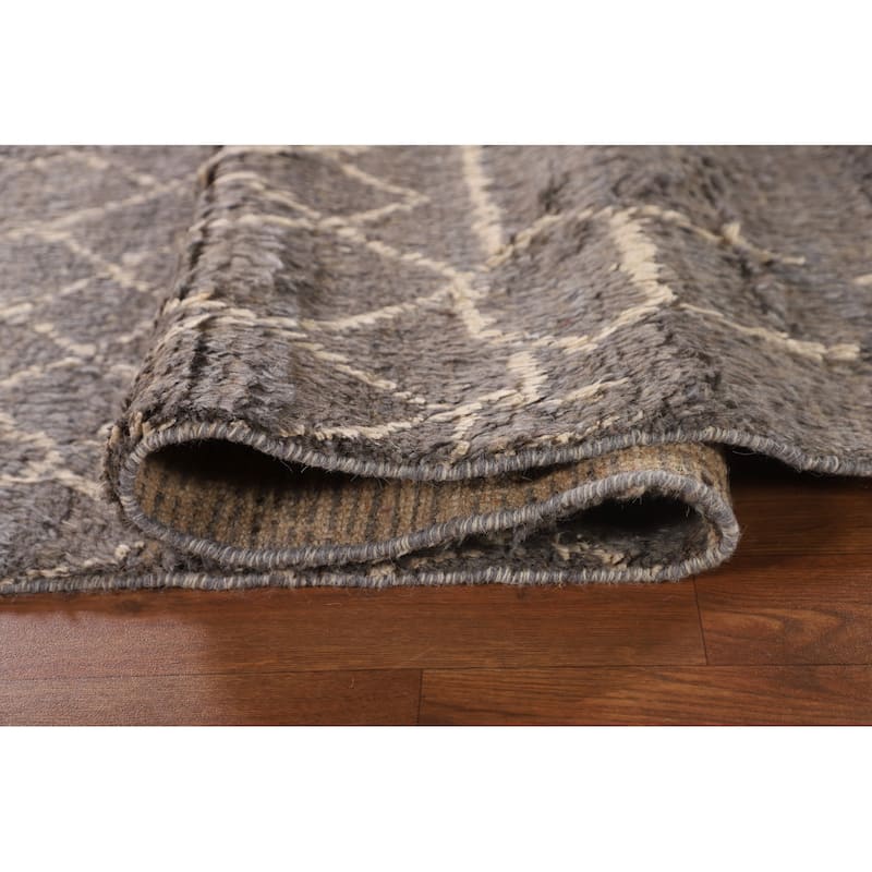 Trellis / Moroccan Area Rug Hand-Knotted Oriental Wool Carpet - 7'9" x 11'0"