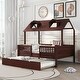 preview thumbnail 19 of 18, Twin Size Metal Loft Bed with Built-in Desk and Shelves Espresso