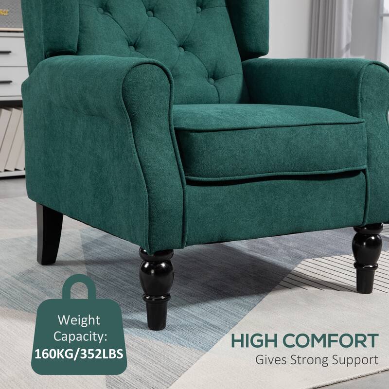 Fabric Wood Accent Chair with Diamond Tufting - 29.25"W x 33.75"D x 40.25"H