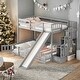preview thumbnail 22 of 38, Pine Solid Wooden Twin Over Full Bunk Bed with Slide,Storage Staircase,Kids and Baby