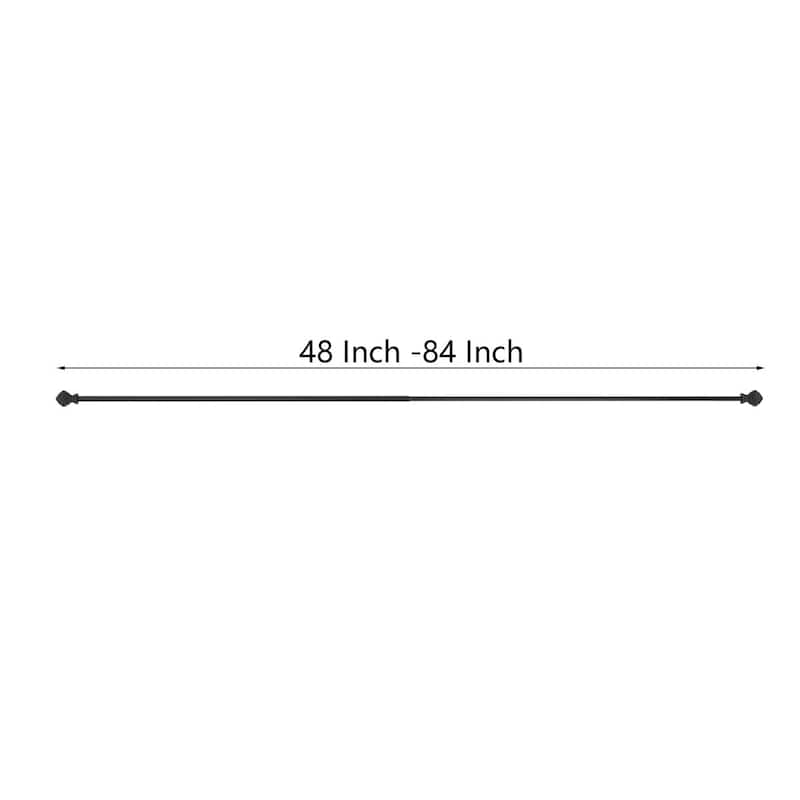 Acroma Streamlined Adjustable Curtain Rod Black