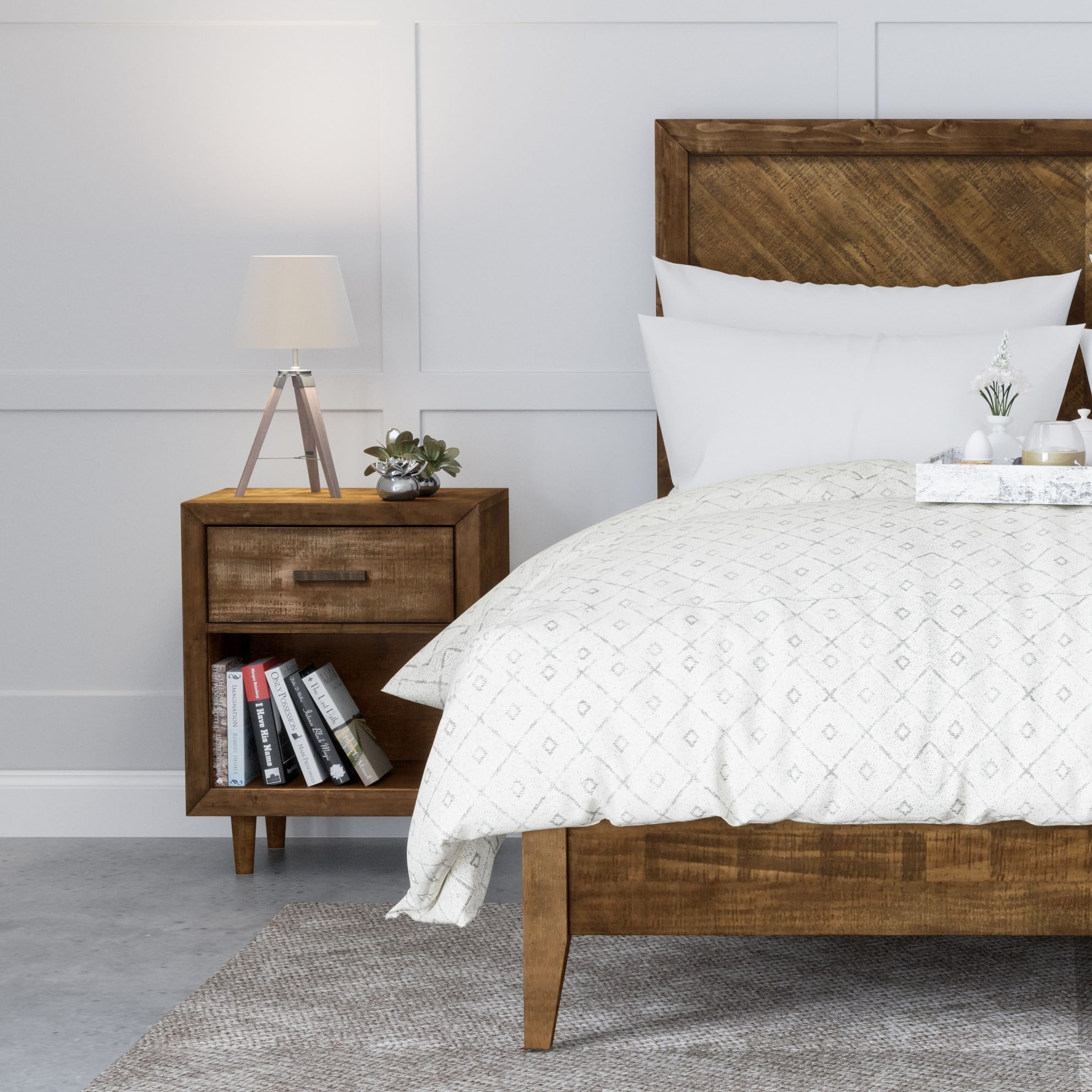 Abbyson retro wooden store platform bed