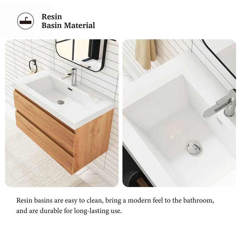 Floating Bathroom Vanity with Resin Top