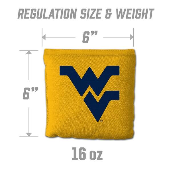 West Virginia NCAA Dual Sided Pro Stop & Slide Cornhole Bags