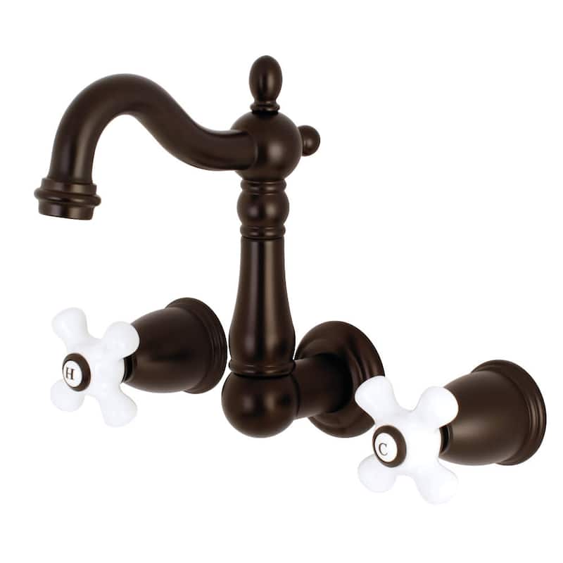 Kingston Brass Heritage 1.2 GPM Wall Mounted Bathroom Faucet with - Oil Rubbed Bronze