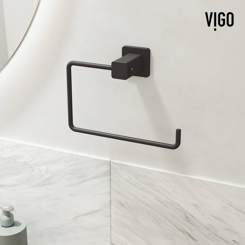 VIGO Meridian 4-Piece Bathroom Hardware Accessory Set with 24 in. Towel Bar, Toilet Paper Holder, Hand Towel Holder, Hook
