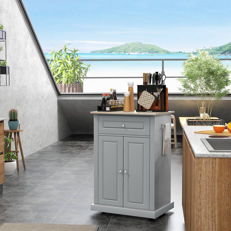 Rolling Kitchen Island Cart(no include stool)