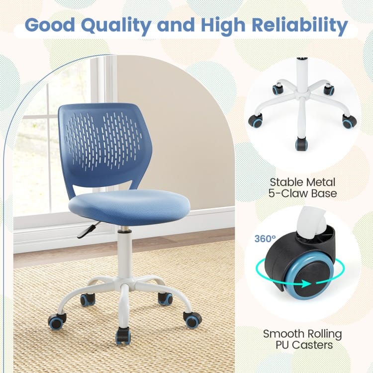 Ergonomic Children Study Chair with Adjustable Height - 19.5”L x 19.5”W x 29.5”-34”H