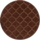 preview thumbnail 26 of 68, Hand-Tufted Amy Tone-on-Tone Lattice Wool Rug 7'9" Round - Brown