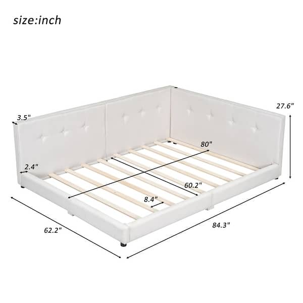 Upholstered Queen Size Platform Bed with USB Ports, Beige