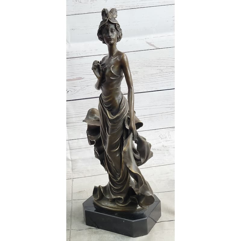 1920S Flapper Girl Dancer Bronze Fashion Model Sculpture Statue Decor By Patoue