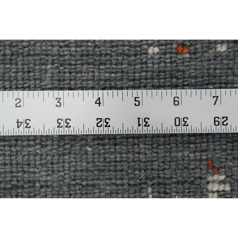 Hand Knotted Oriental 100% Wool Carpet Tribal Animal Pictorial Greys & Charcoal Gabbeh Area Rug - 8' 8'' X 5' 10''