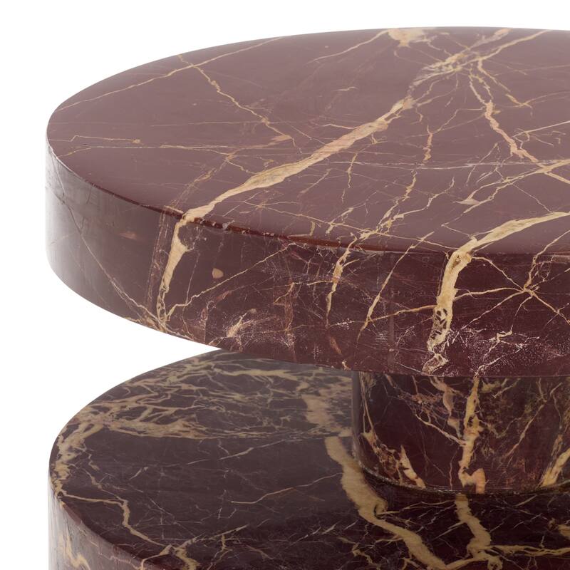 SAFAVIEH Couture Danny Round Marble Accent Table - 14"W x 14"D x 24"H