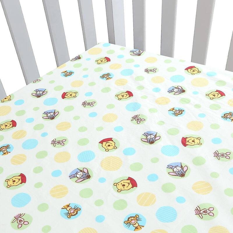 Polka Dot Animal Bear Friends ABC&123 Unisex Multi-color Cotton Toddler/Baby Crib Child Fitted Sheet Set (Pack of 3) - N/A