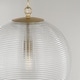 preview thumbnail 3 of 6, Dolan 1-light Pendant w/ Clear Ribbed Glass