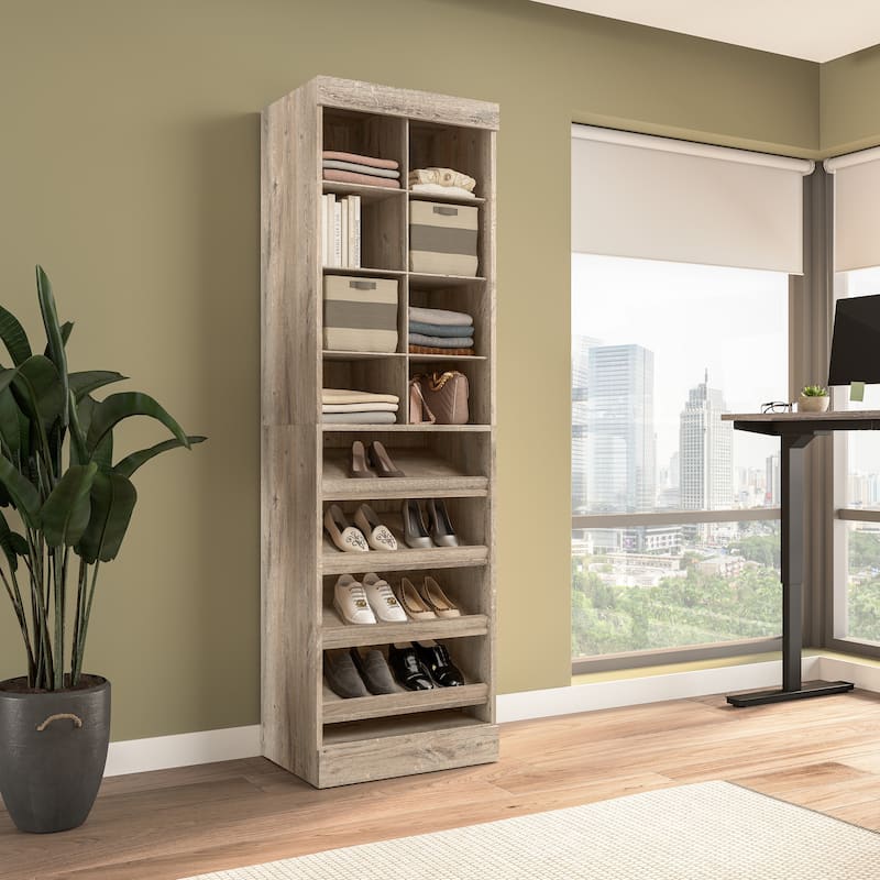 Pur 25W Closet Organizer by Bestar - Rustic Brown