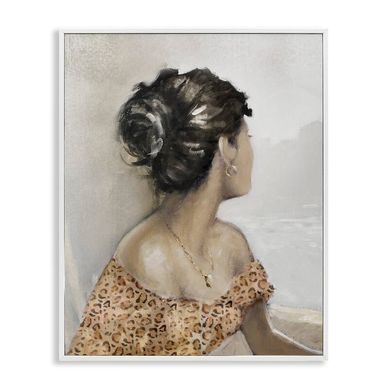 Stupell Woman Looking Away Portrait Framed Giclee Art Design By E. Anthony Orme - 11 x 14 - White