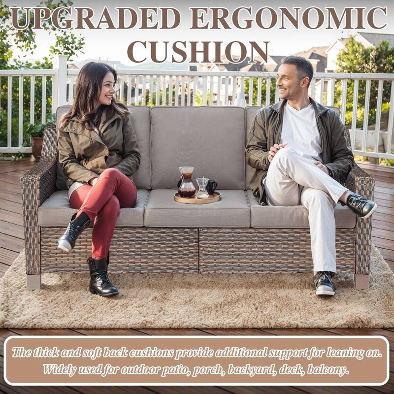 Outdoor Patio Sofa & Swive Chail with Ottoman