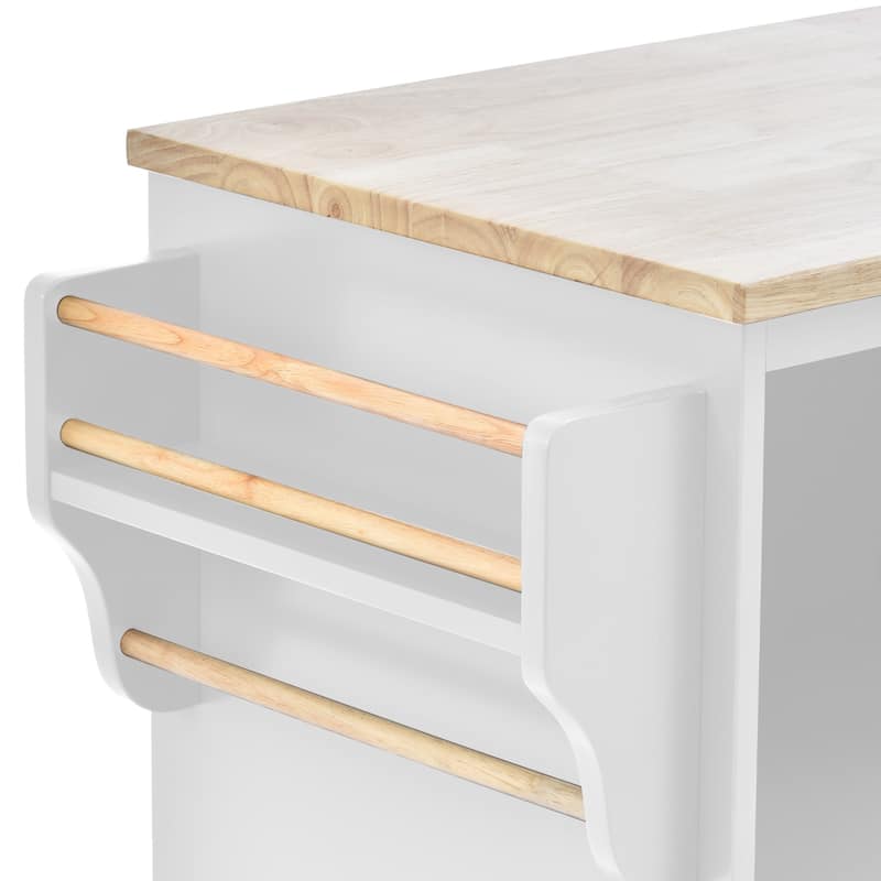 Kitchen Island Cart With Storage Cabinet And Two Locking Wheels(no include stool)