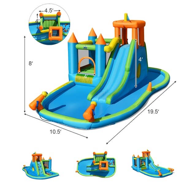 Costway Bountech Inflatable Water Slide Kids Bounce House Splash Pool - See details