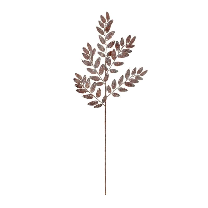 Glittered Leaf Artificial Christmas Sprays - 26.5" - Bronze Tone - Set of 6