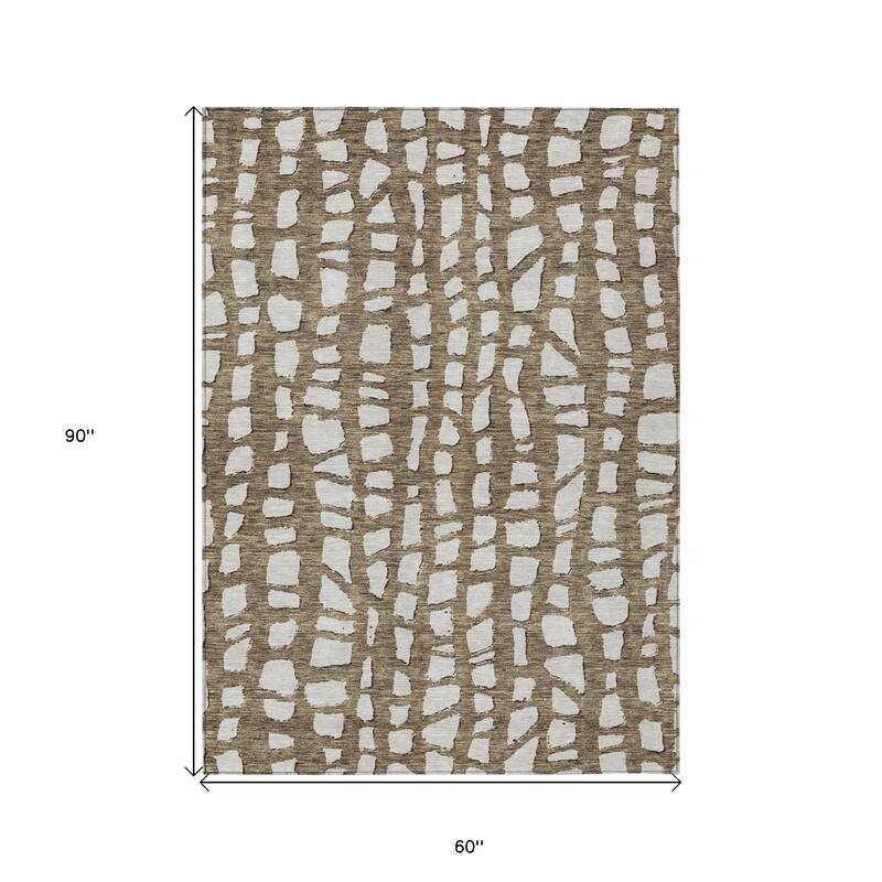 HomeRoots Abstract Transitional Rectangle Outdoor Rug