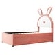 preview thumbnail 10 of 16, Pink Fairytale Kids Bed Twin Platform Bed with LED & Trundle