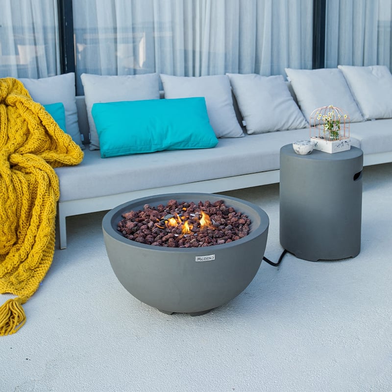 Modeno Nantucket Outdoor Fire Pit Table 27" Round Patio Heater - Natural Gas