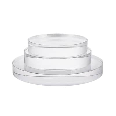Round Clear Crystal Bases (Set of 3)