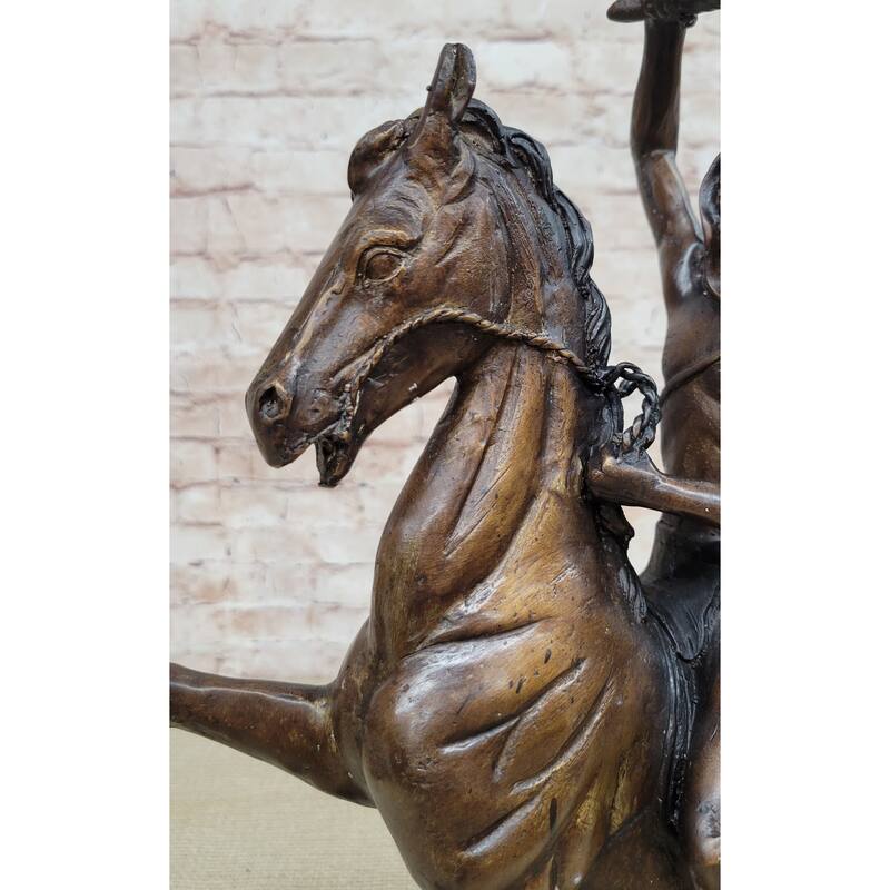 Scalp Frederic Remington Bronze Statue Sculpture Native American Western 19 Inches X 21 Inches