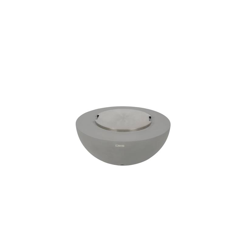 Modeno Roca 50,000 BTU Light Grey Concrete Propane Fire Table with Lava Rocks & Cover - 34 x 34 x 15
