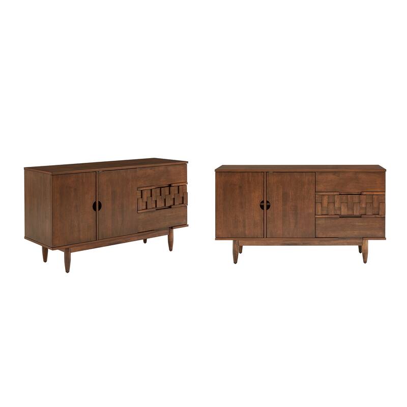 Dinant Wood and Metal 2-Door and 3-Drawer Server