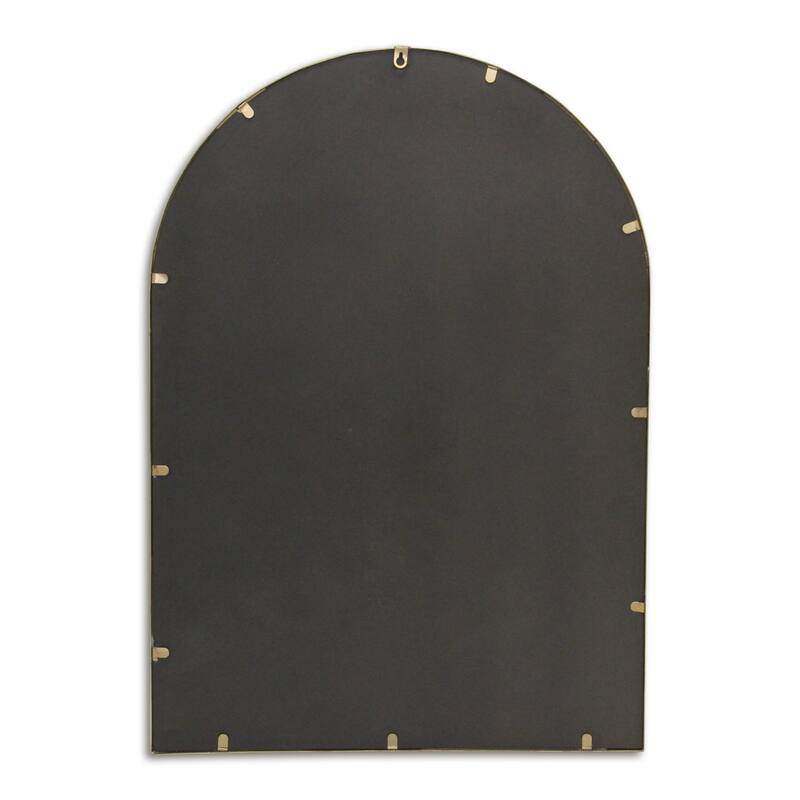 Nuvelle Curve Top Studded Gold Metal Framed Wall Mirror