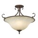preview thumbnail 4 of 7, Wry Lighting Homestead 3-light Semi-Flush Mount in Rubbed Bronze