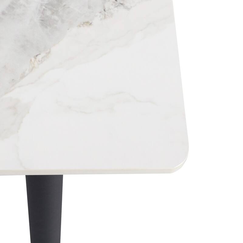 Sintered Stone Tabletop Iron Tube Legs Kitchen Dining Table - 31.5"