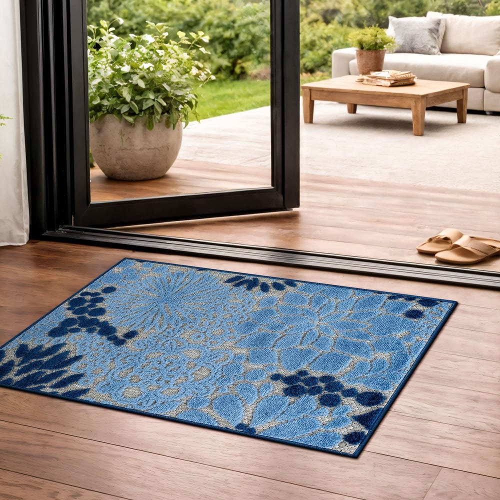 World Rug Gallery Floral Indoor/Outdoor High-Low Area Rug