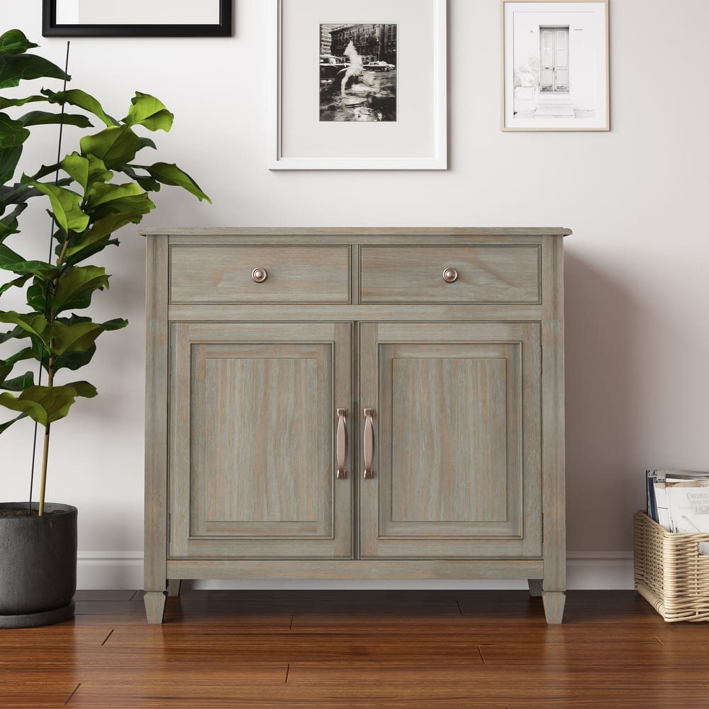 WYNDENHALL Hampshire 40" Wide Solid Wood Traditional Entryway Storage Cabinet - 40"w x 15"d x 36" h