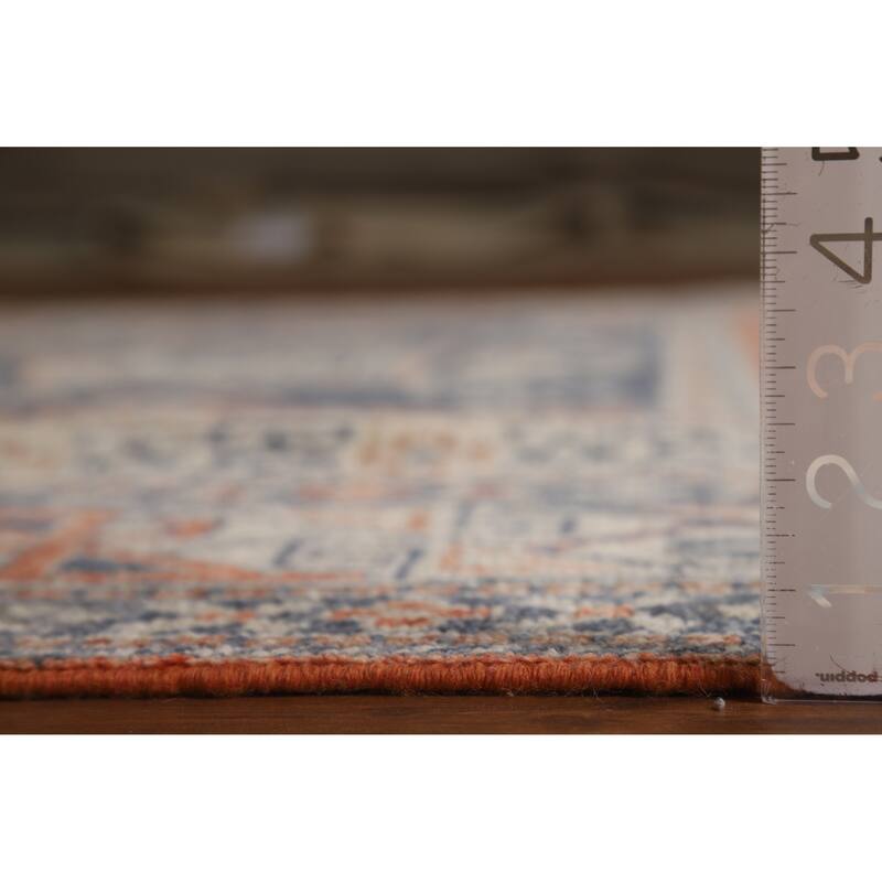 Hand Knotted Oriental 100% Wool Carpet Transitional Tribal Oranges & Rust Oushak Area Rug - 8' 11'' X 6' 5''