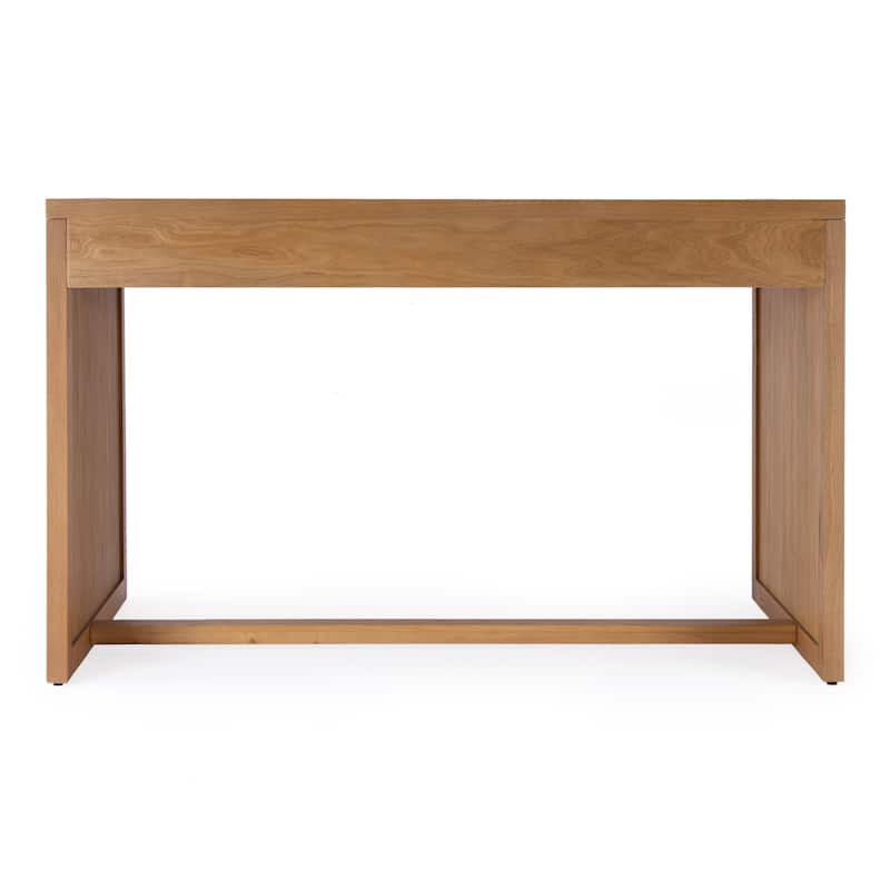 Mesa Cane and Solid Wood 3-Drawer Writing Desk