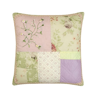 Beaded Quilted 16 Inch Throw Decorative Accent Throw Pillow