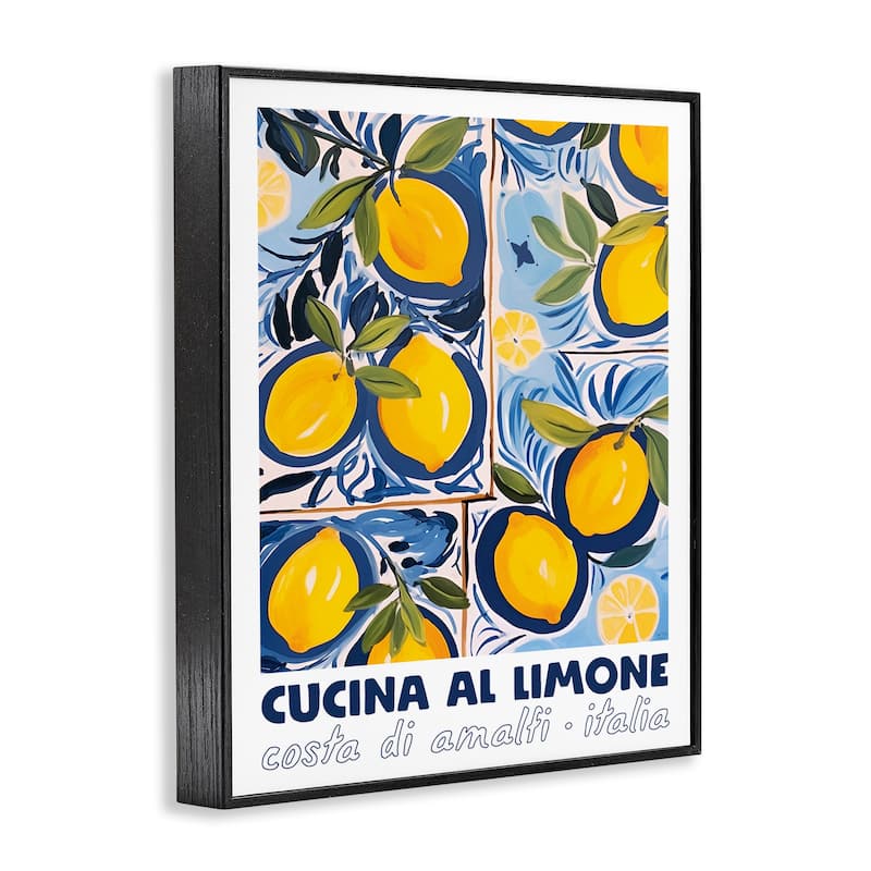 Stupell Bright Mediterranean Lemons Framed Giclee Art Design By Lux + Me Designs