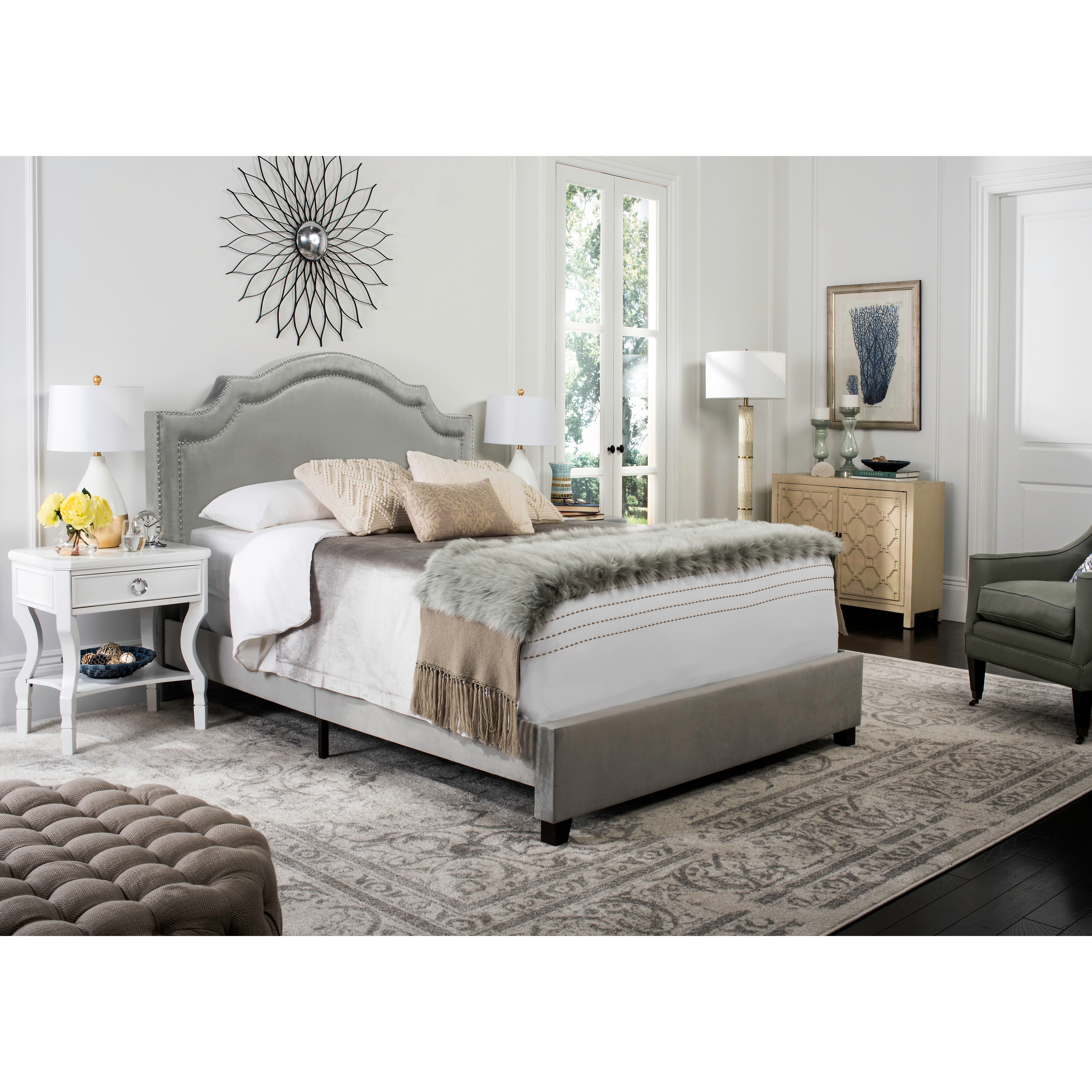 SAFAVIEH Theron Grey Bed Queen On Sale Bed Bath Beyond