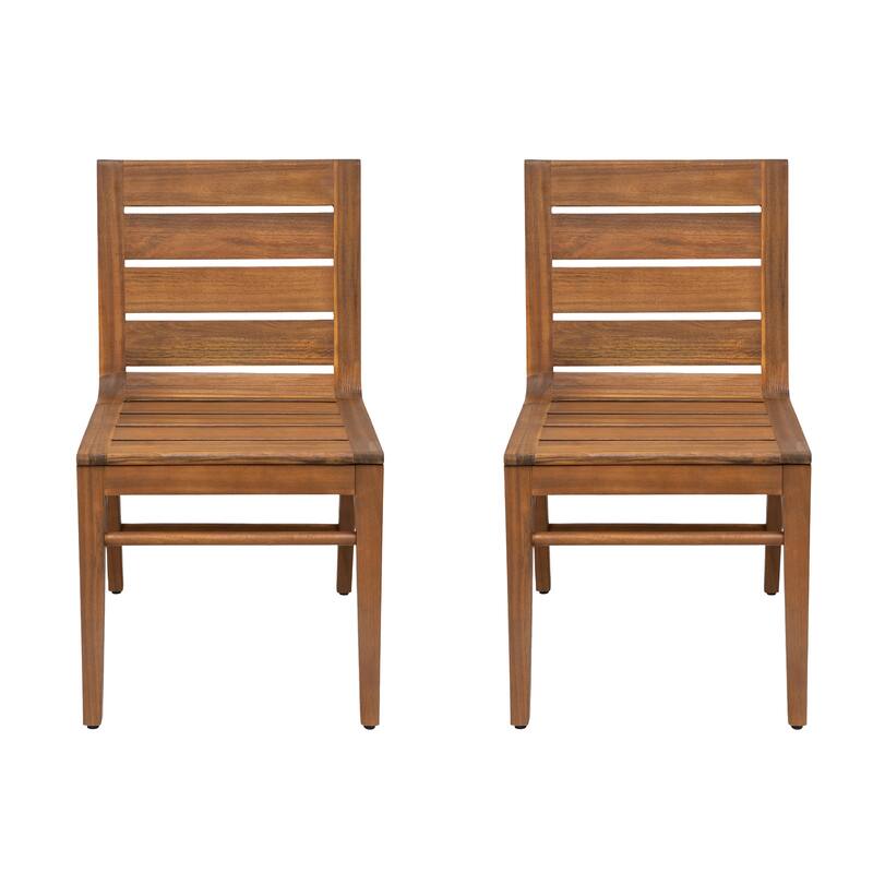 Scott Living Echo Outdoor Dining Chair Solid Acacia Wood, Set of 2