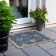preview thumbnail 35 of 118, Machine Washable Indoor/ Outdoor Traditional Chantille Rug Navy - 1'8" x 2'6"