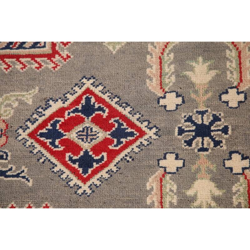 Traditional Grey Kazak Oriental Area Rug Handmade Wool Carpet - 8'7"x 11'5"