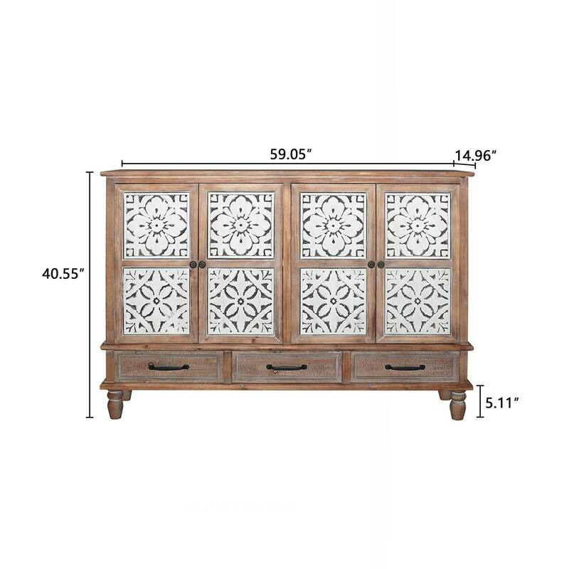 4 Doord 3 Drawers Sideboard Cabinet