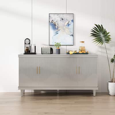 59.84''Large Size 4-Door Cabinet, Same as Living Room, Kitchen, Hallway(Champagne)