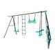 preview thumbnail 8 of 7, Blackish Green Interesting Four Function Swing Set with Face to Face Metal Plastic Safe Swing Seat for Outdoor Playground